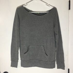 Gray boatneck sweatshirt
